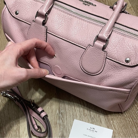 Coach Mini Bennett Satchel With Shoulder Strap (Petal Pink/Silver) - Picture 10 of 11